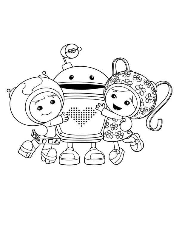 Geo, Bot et Milli coloring page