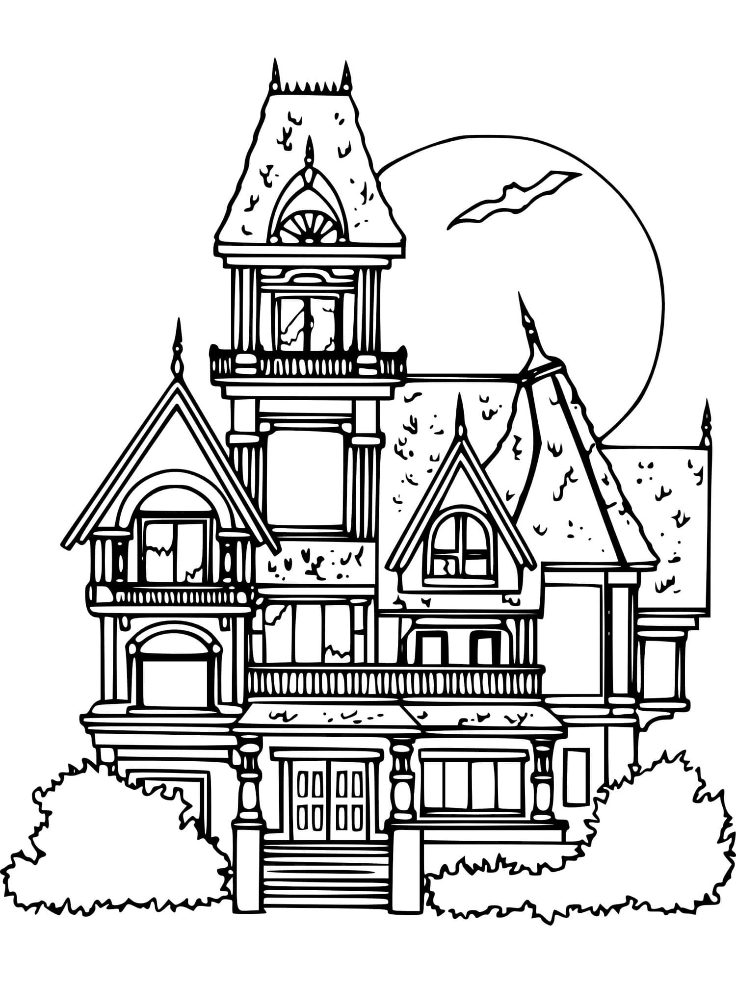 Grande Maison Hantée coloring page