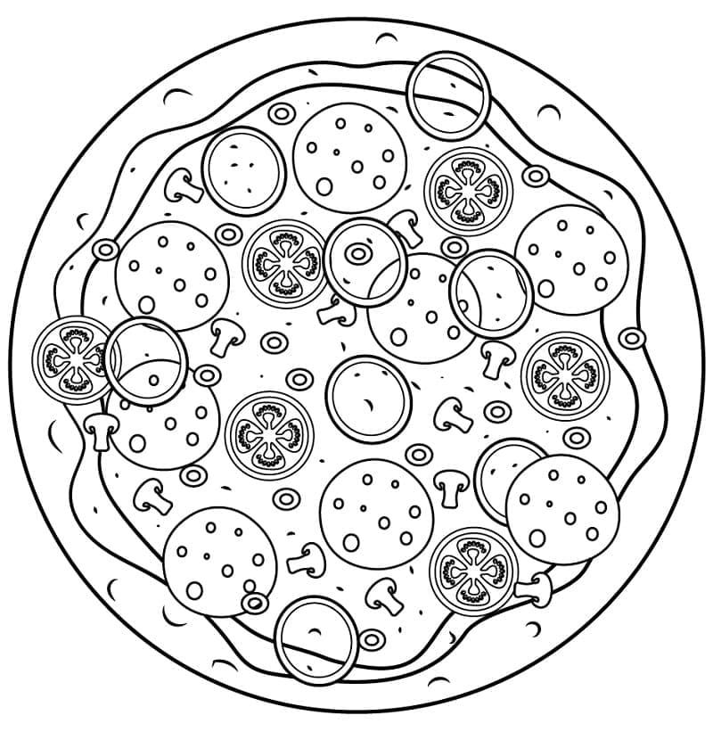 Grosse Pizza coloring page