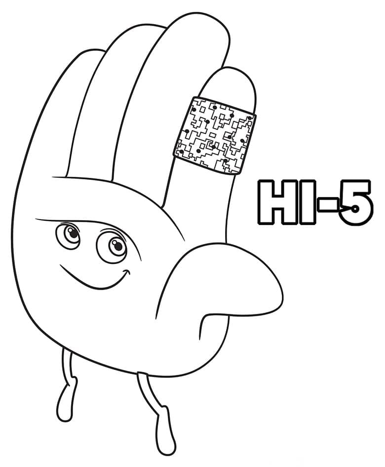 HI-5 de Le Monde secret des Emojis coloring page