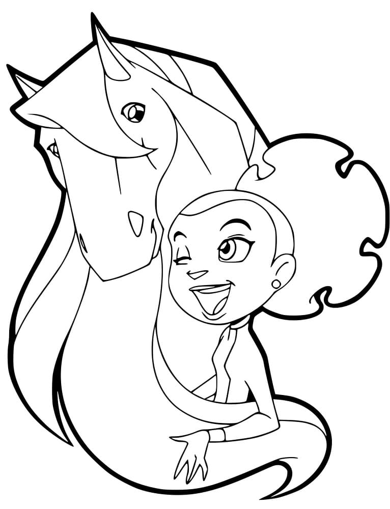 Horseland Marie et Calypso coloring page