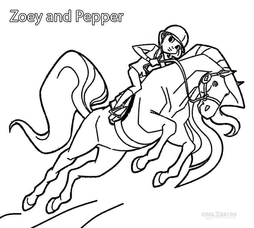 Coloriage Horseland Zoé et Pepper