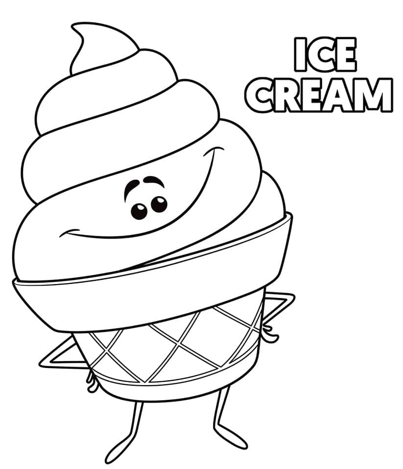 Ice Cream de Le Monde secret des Emojis coloring page
