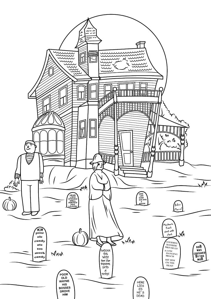 Image de la Maison Hantée coloring page