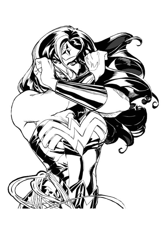 Incroyable Wonder Woman coloring page