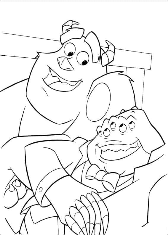 Coloriage Jacques Sullivan et Henry J. Waternoose