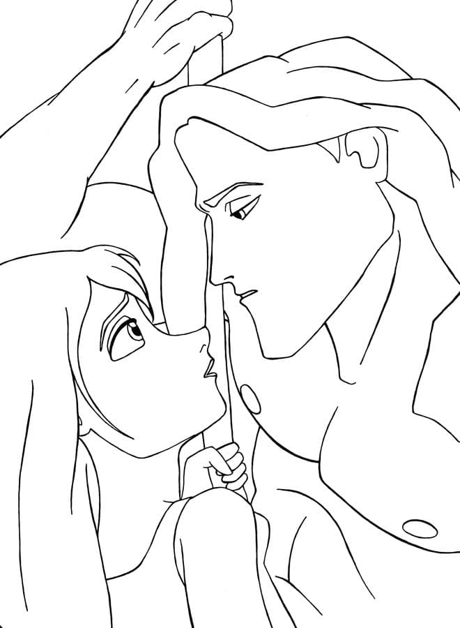 Jane et Tarzan coloring page