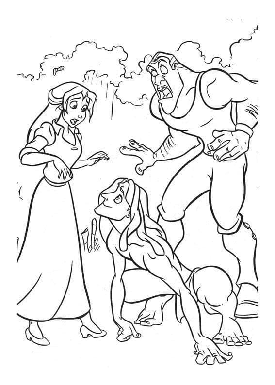 Jane, Tarzan et Clayton coloring page