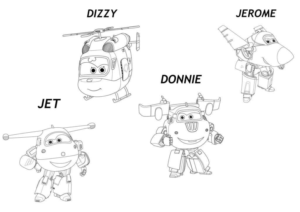 Jett, Dizzy, Donnie et Jerome coloring page