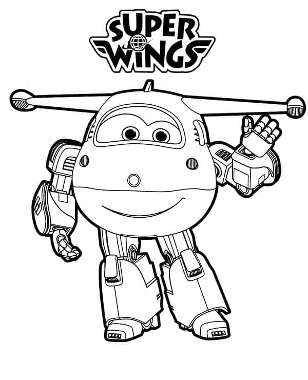 Jett Super Wings coloring page