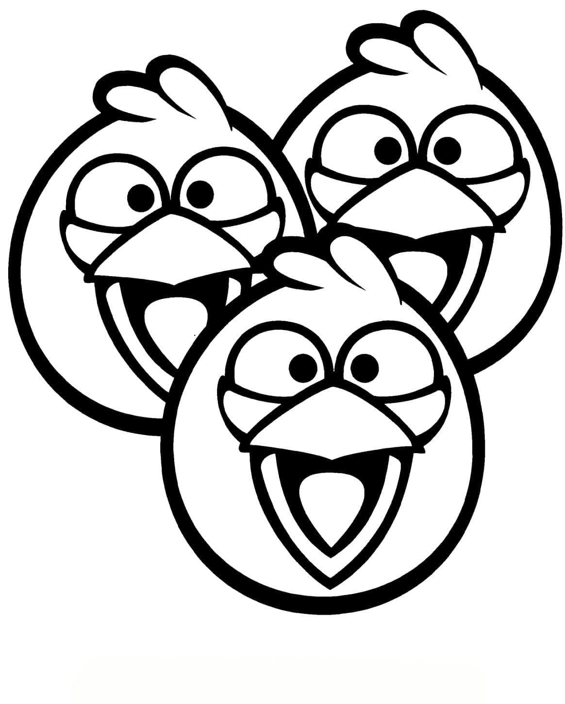 Coloriage Jim, Jake et Jay de Angry Birds