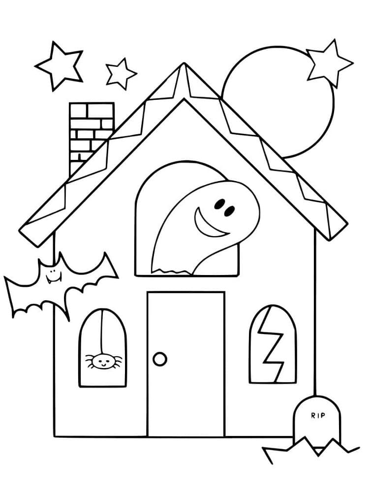 Jolie Maison Hantée coloring page