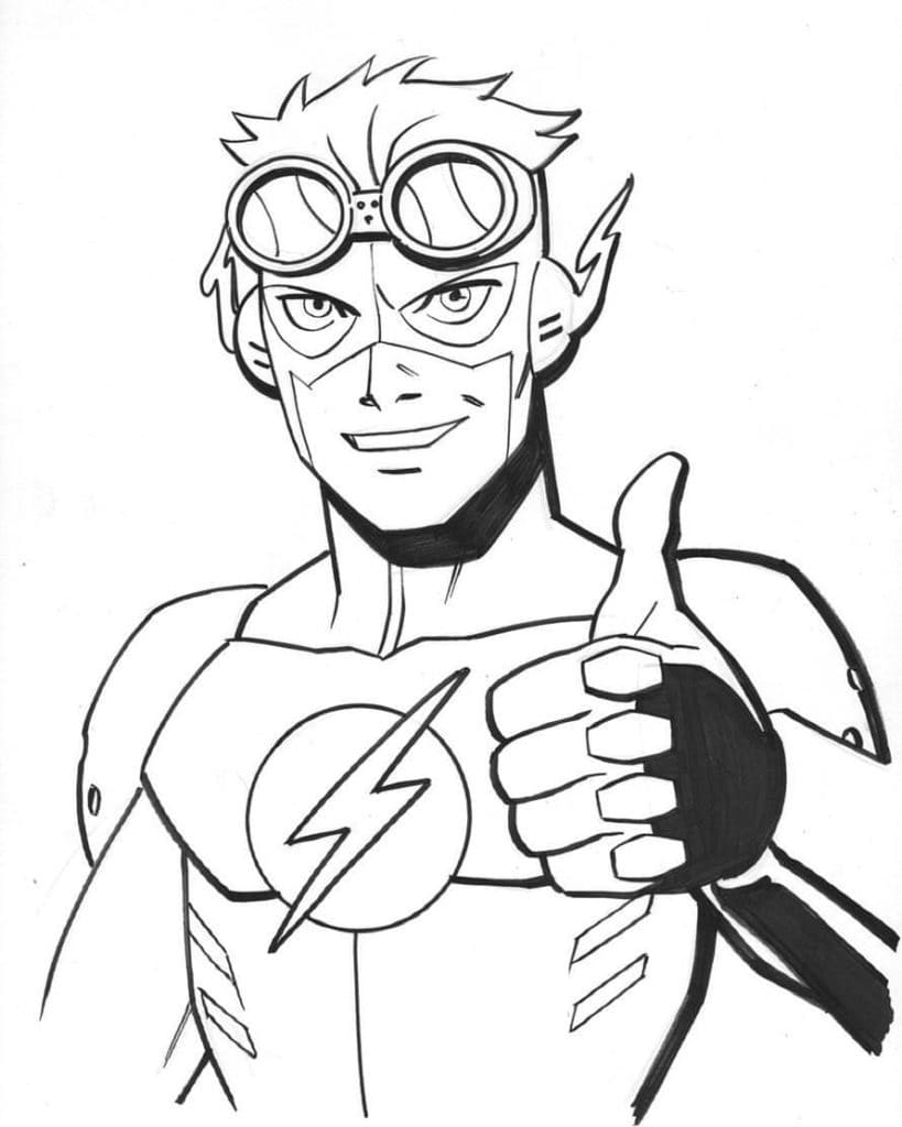 Kid Flash Wally West coloring page