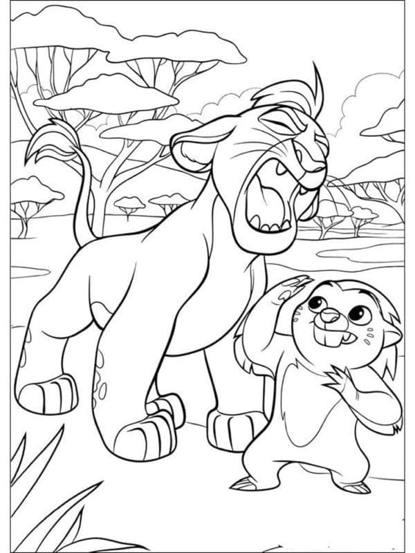 Kion et Bunga coloring page