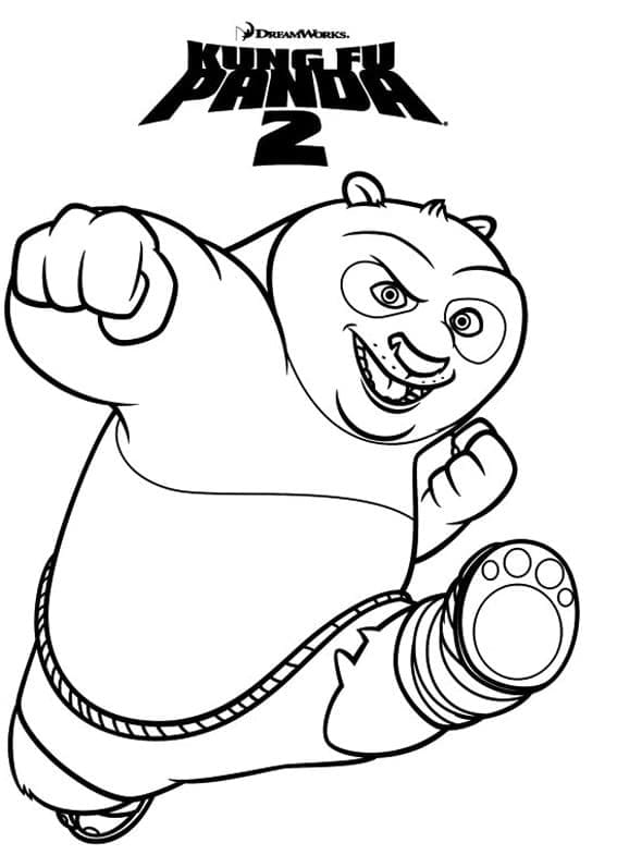 Coloriage Kung fu Panda 2 Po Ping