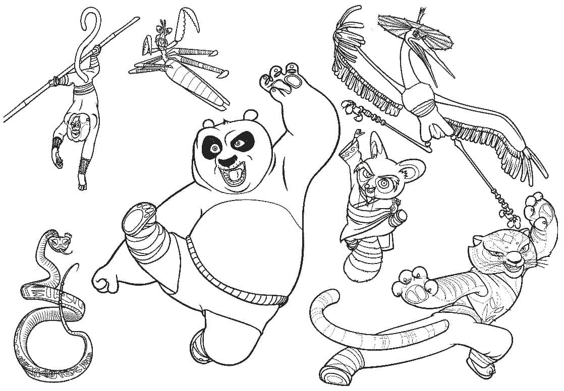 Kung Fu Panda Gratuit Pour les Enfants coloring page