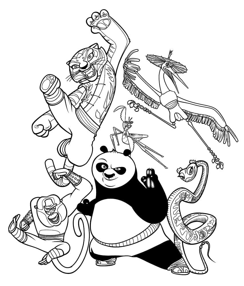 Kung Fu Panda Pour Enfants coloring page