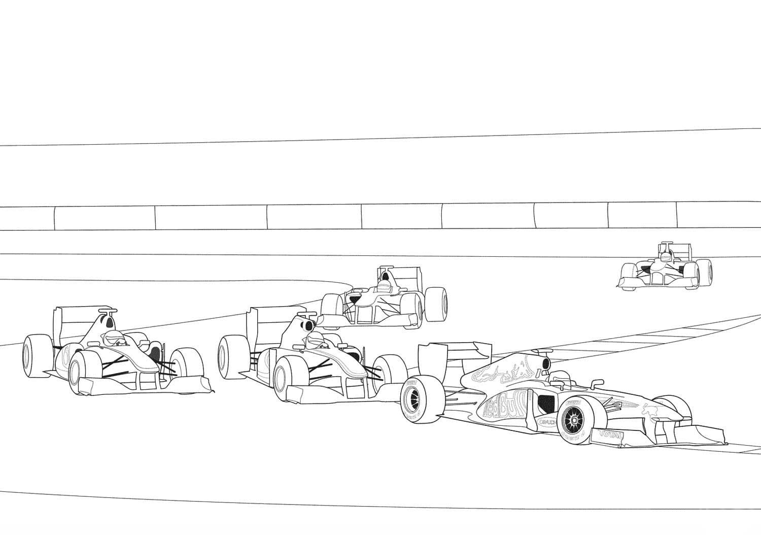 Coloriage La Course de Formule 1