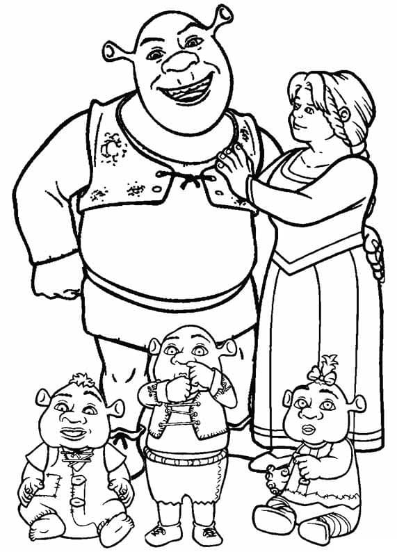 La Famille de Shrek coloring page