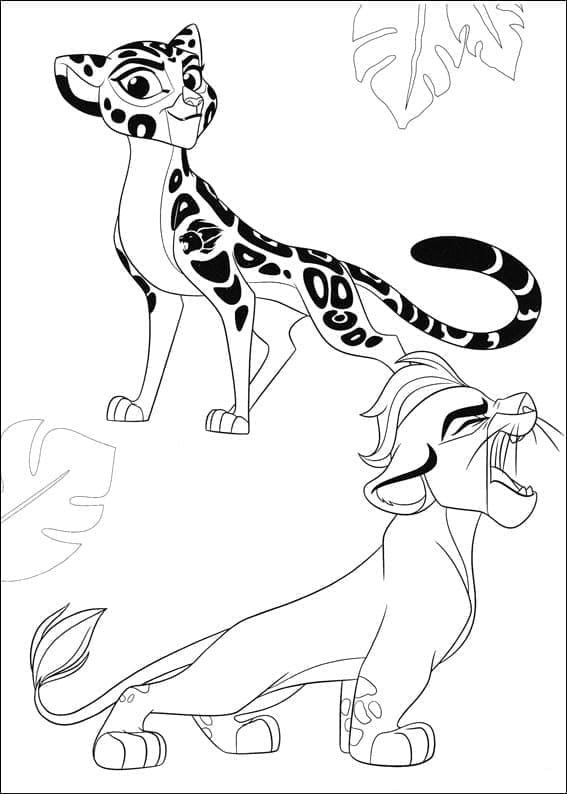 La Garde Du Roi Lion Fuli et Kion coloring page