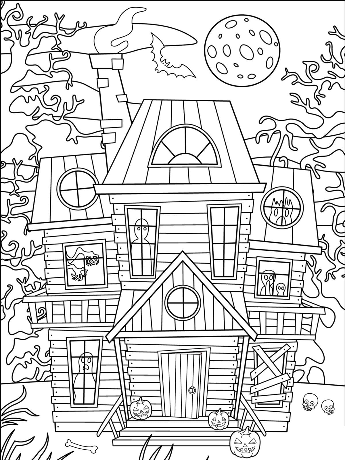 La Maison Hantée d’Halloween coloring page