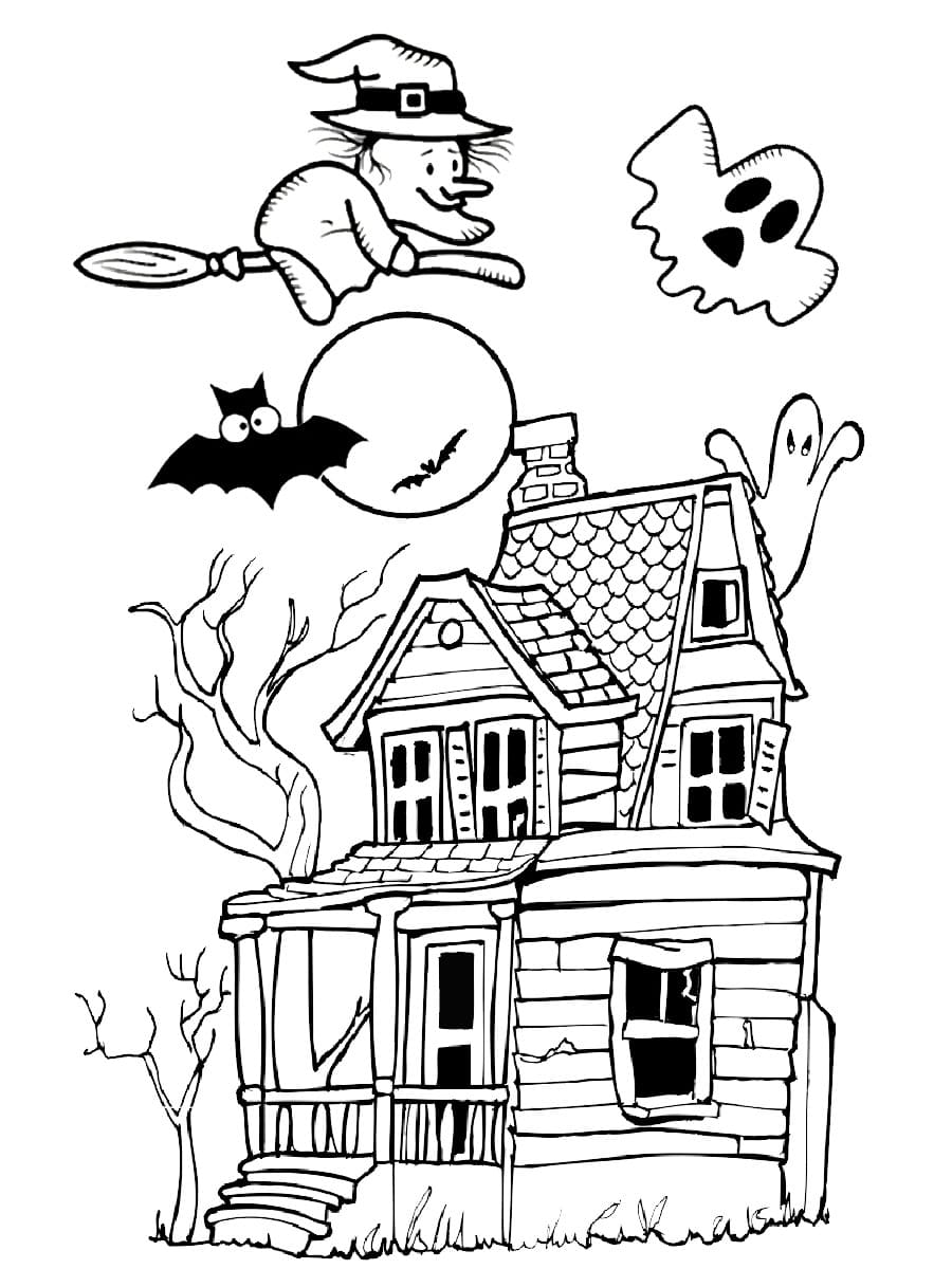 La Maison Hantée coloring page