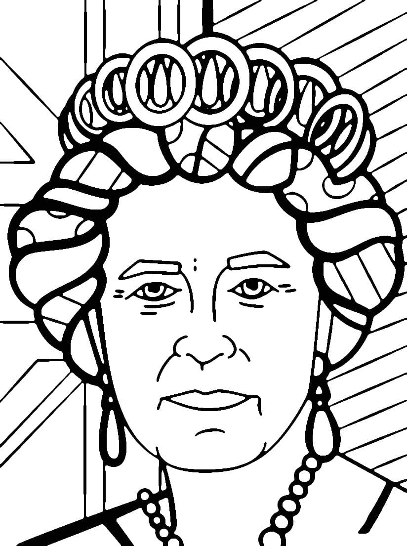 Coloriage La Reine Elisabeth II par Romero Britto