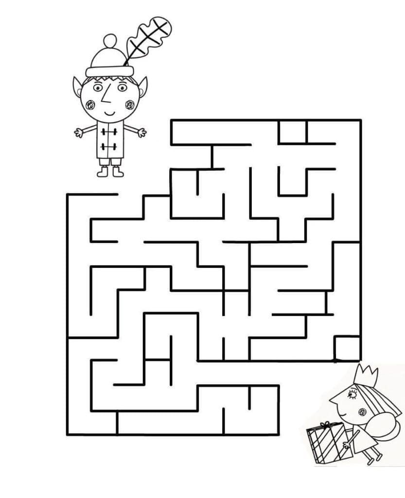 Labyrinthe de Ben et Holly coloring page