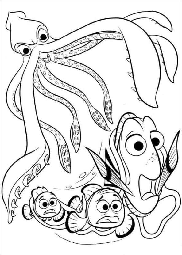 Le Calamar de Le Monde De Dory coloring page