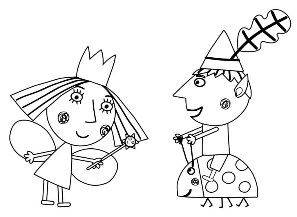 Coloriage Le Petit Royaume De Ben Et Holly Pour les Enfants