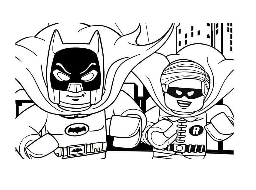 Coloriage Lego Batman et Lego Robin