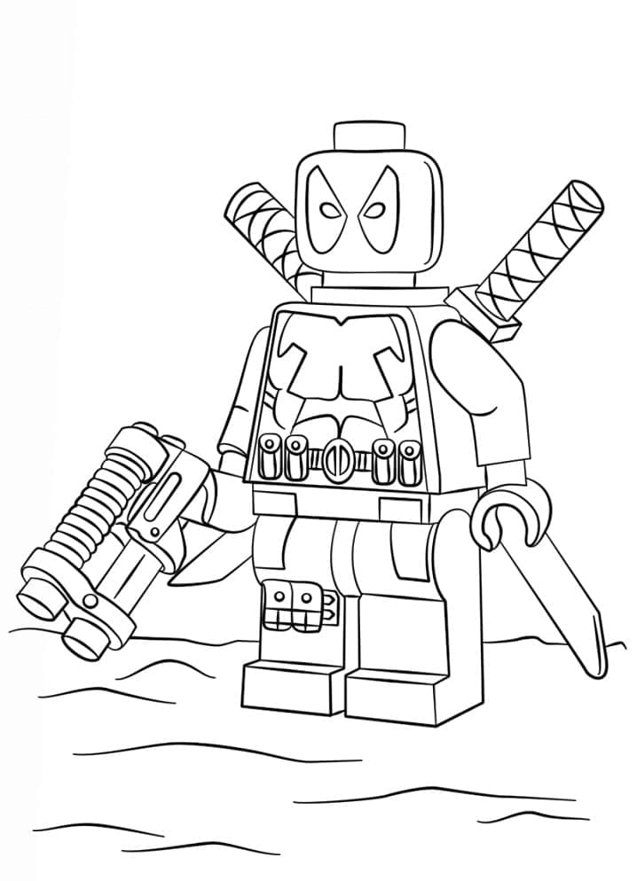 Coloriage Lego Deadpool Pour Enfants