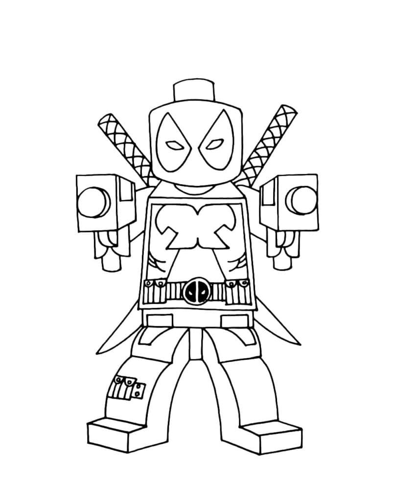 Lego Deadpool coloring page