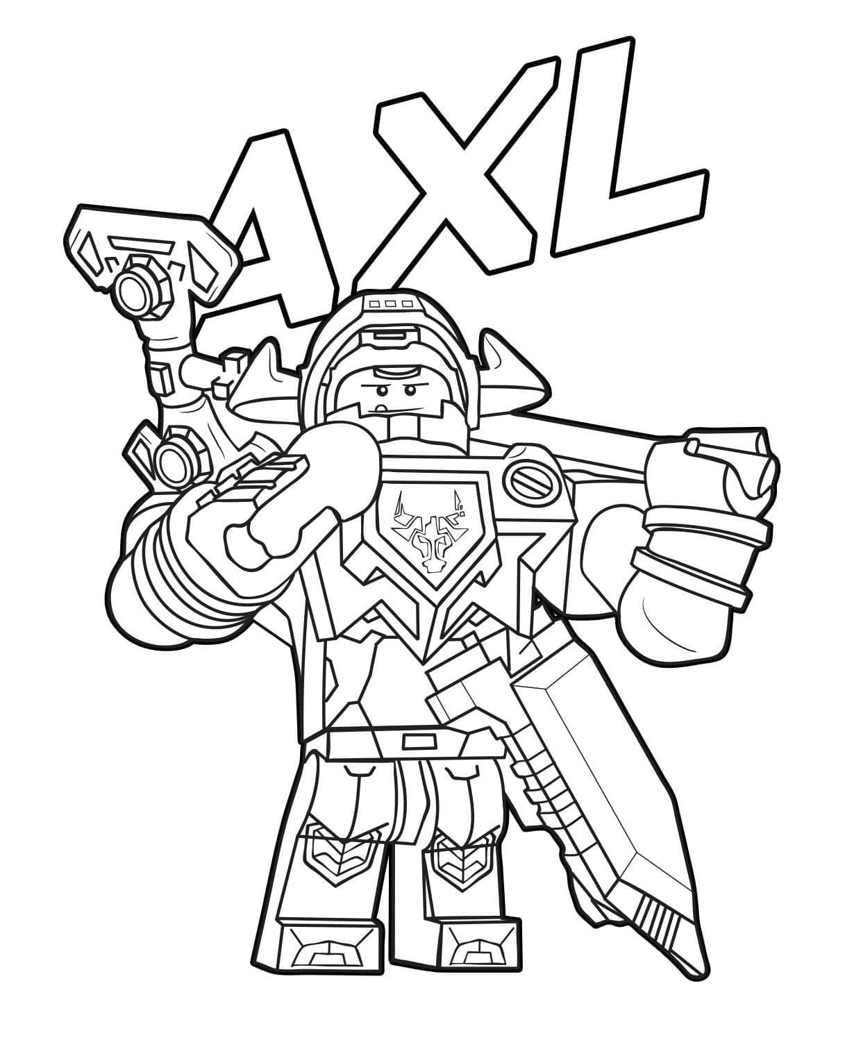 Lego Nexo Knights Axl coloring page