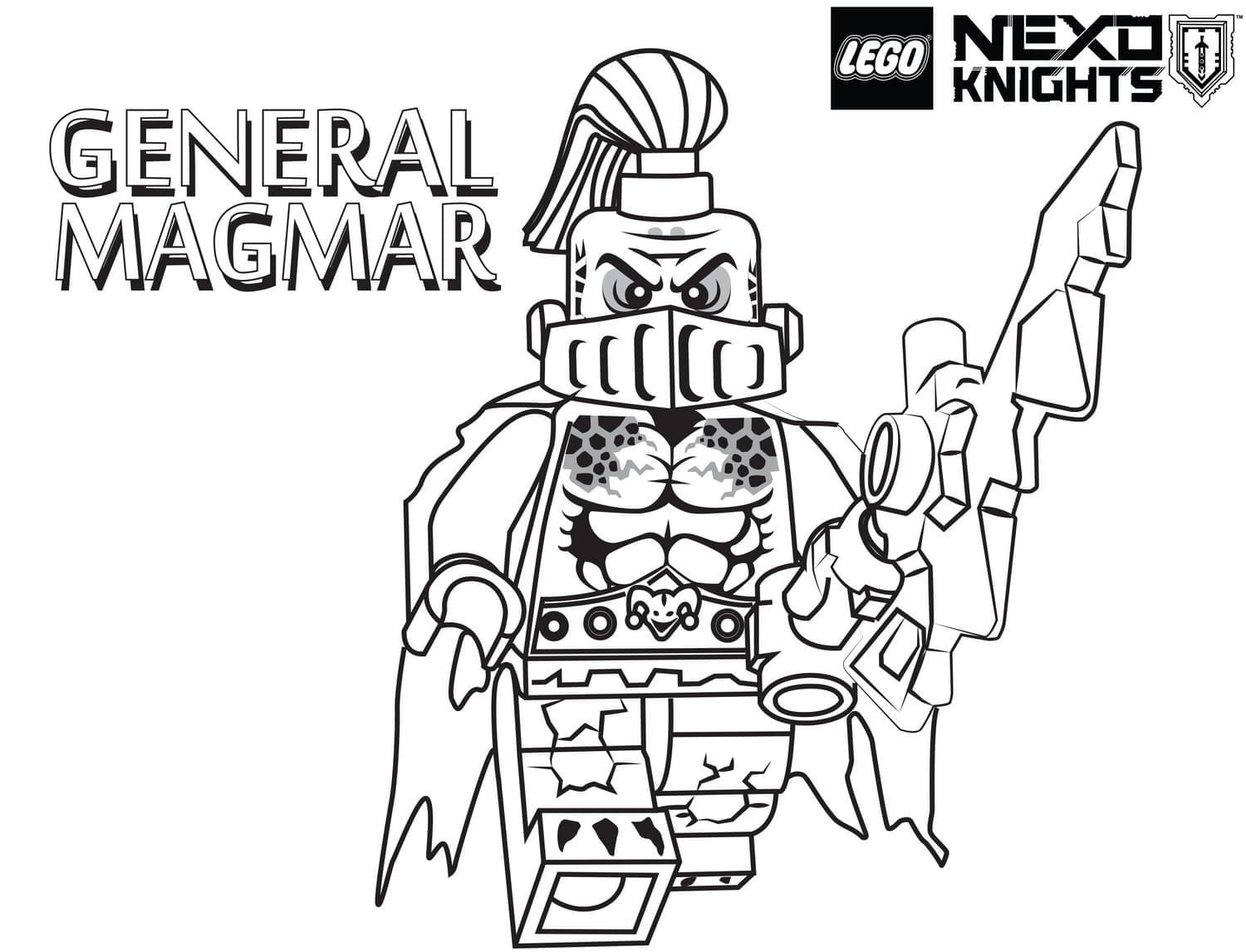 Lego Nexo Knights General Magmar coloring page