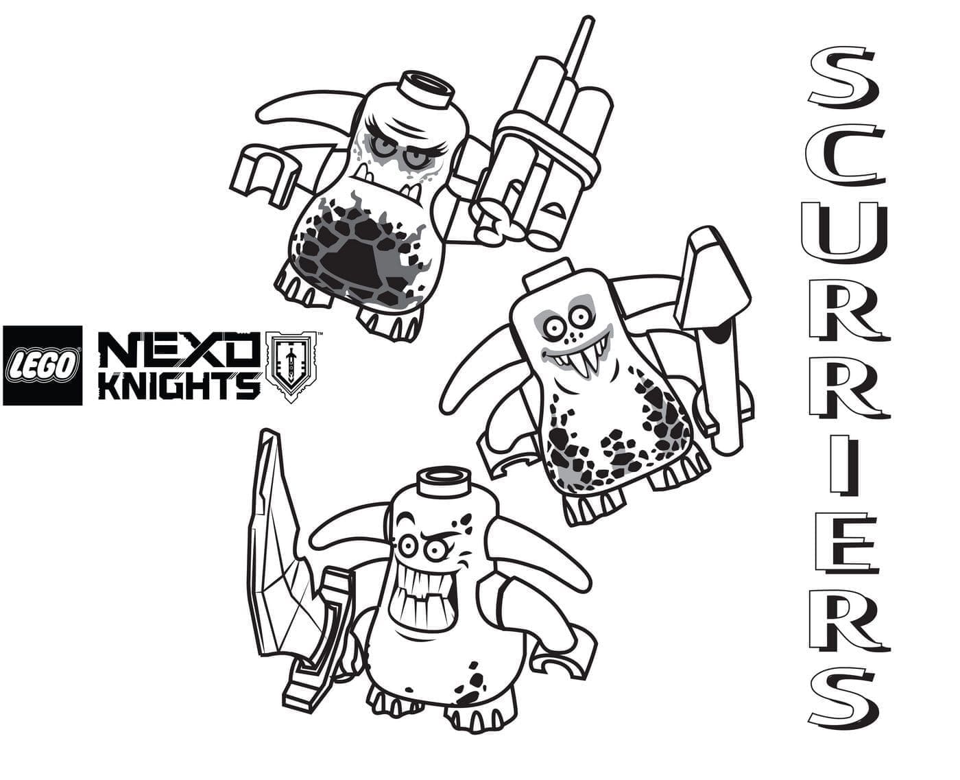 Coloriage Lego Nexo Knights Scurriers