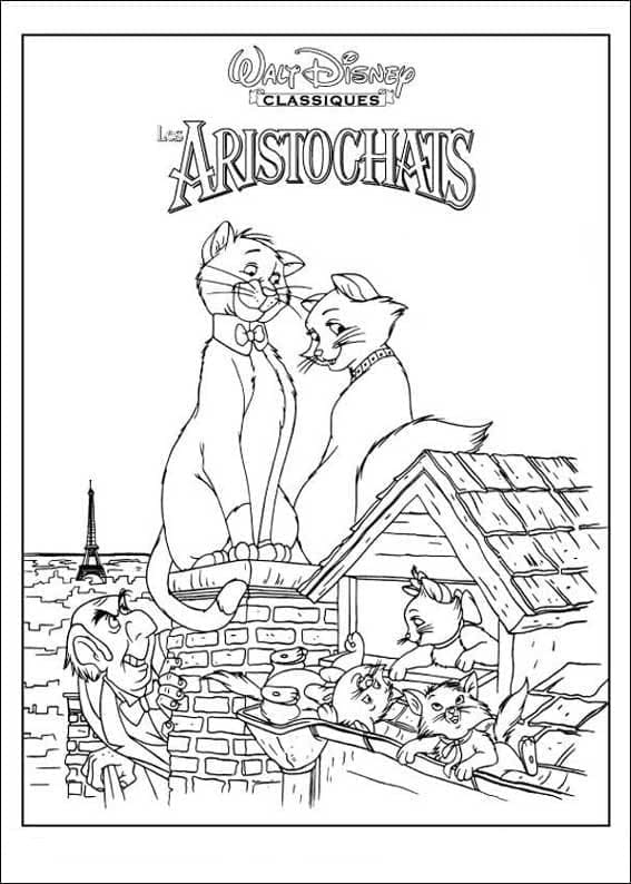 Les Aristochats coloring page