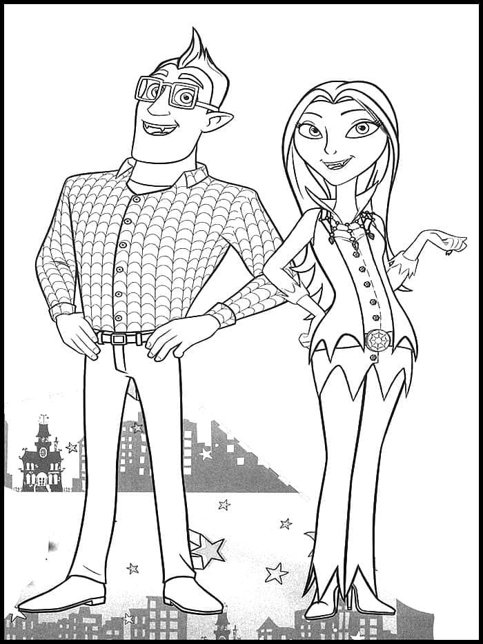 Les Parents de Vampirina coloring page