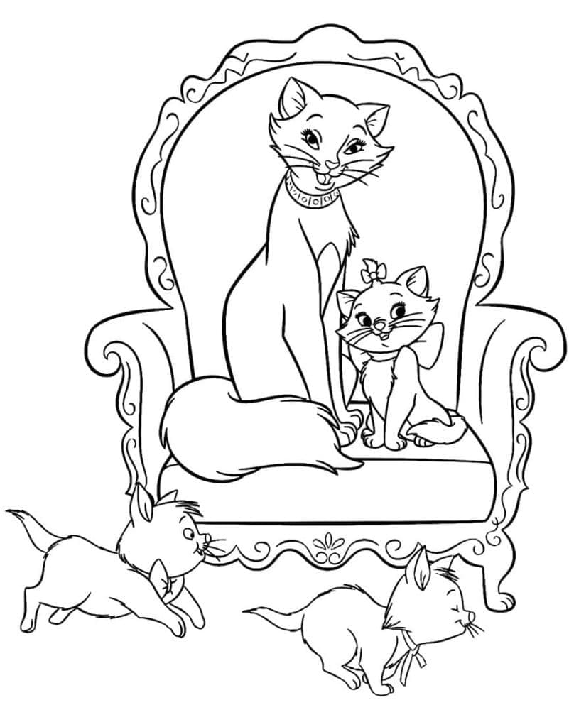 Les Personnages dans Les Aristochats coloring page