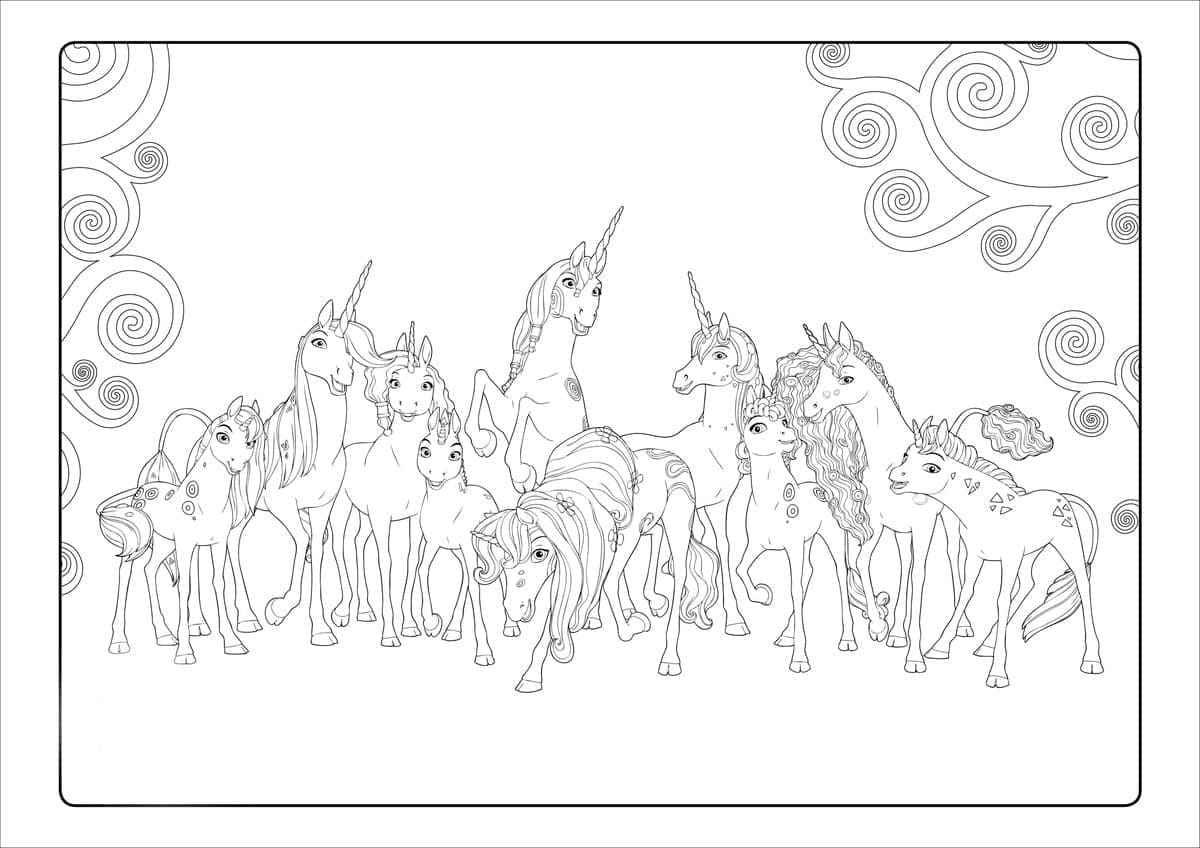 Licornes de Mia et Moi coloring page