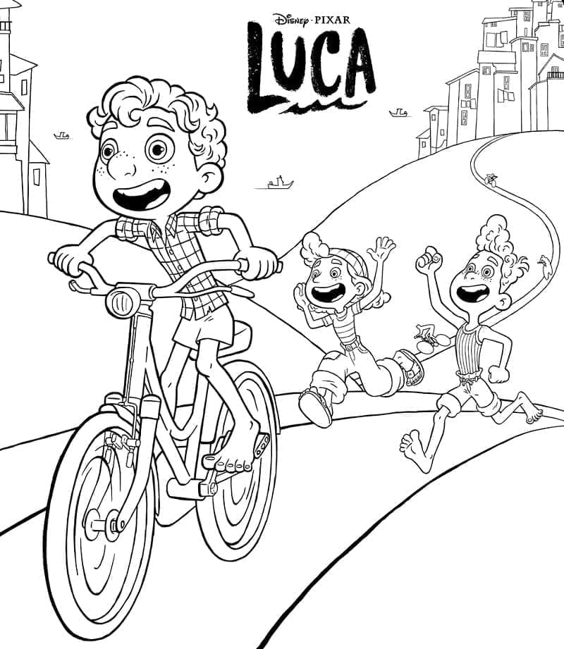 Luca, Giulia et Alberto coloring page