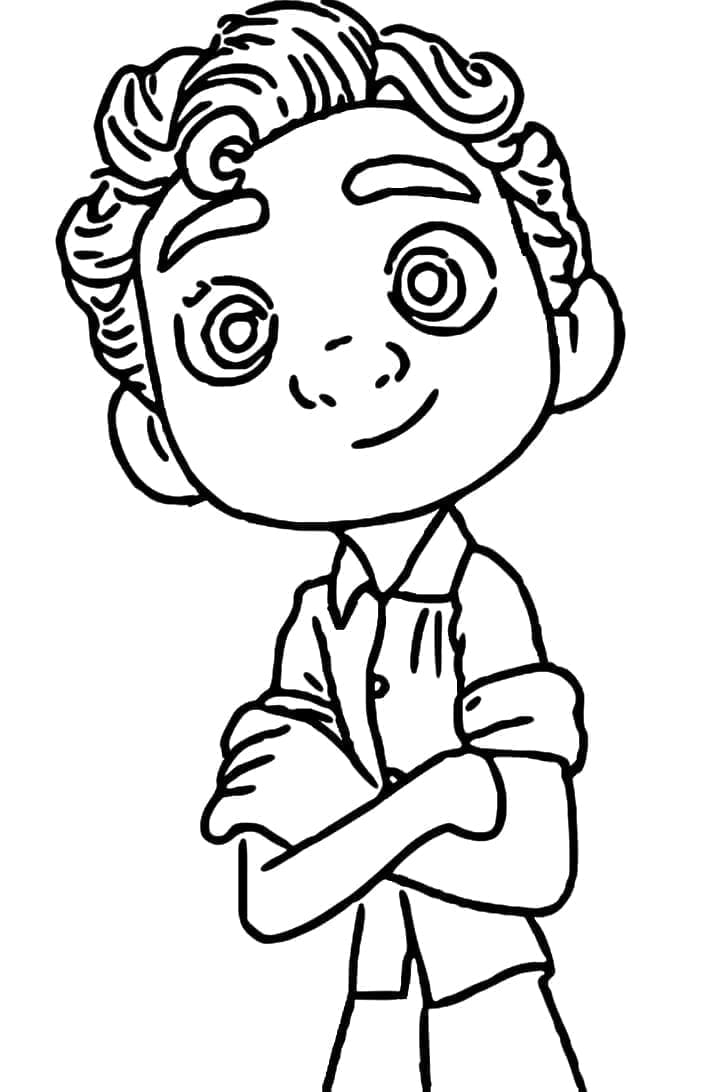 Luca Paguro Souriant coloring page