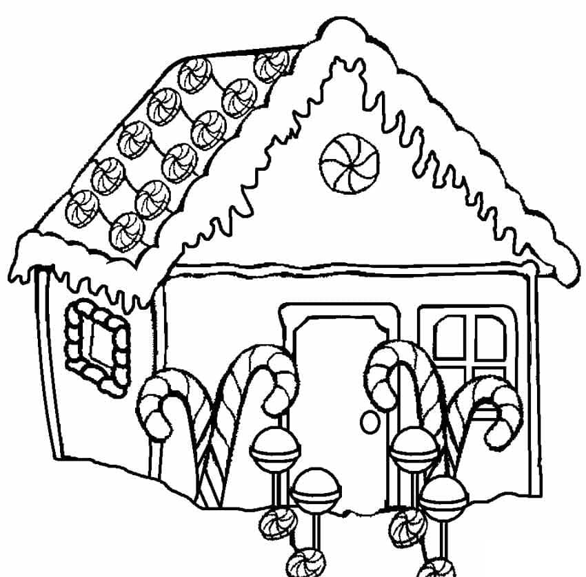 Maison en Pain d’épice Pour Enfants coloring page