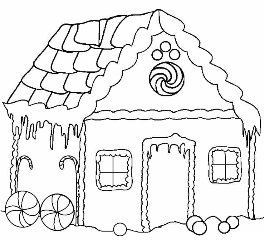 Maison en Pain d’épice Pour les Enfants coloring page
