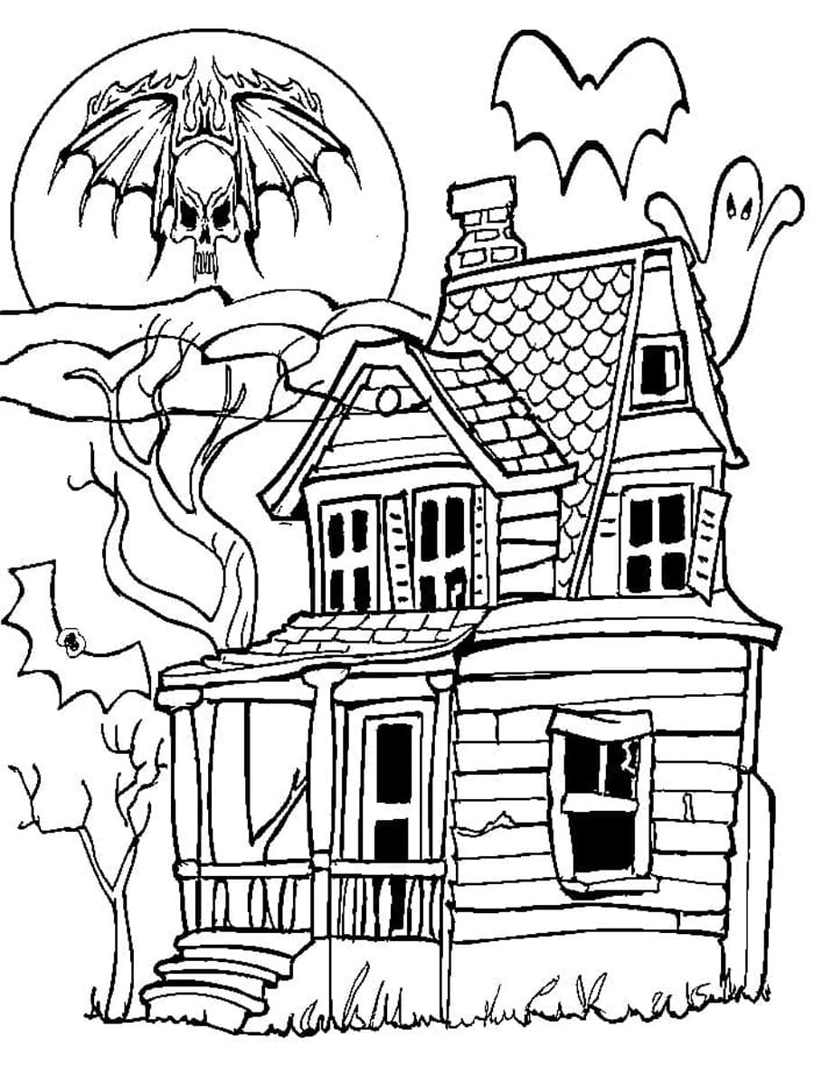 Maison Hantée d’Halloween Pour les Enfants coloring page