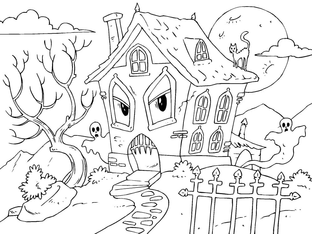 Maison Hantée Maléfique coloring page