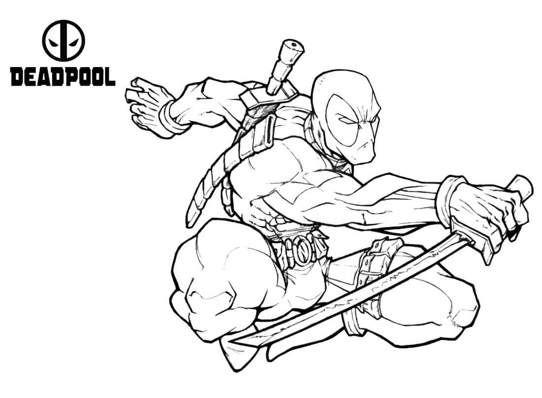 Coloriage Marvel Super-héros Deadpool