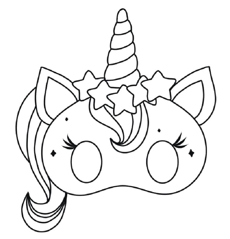Masque de Chat Licorne coloring page