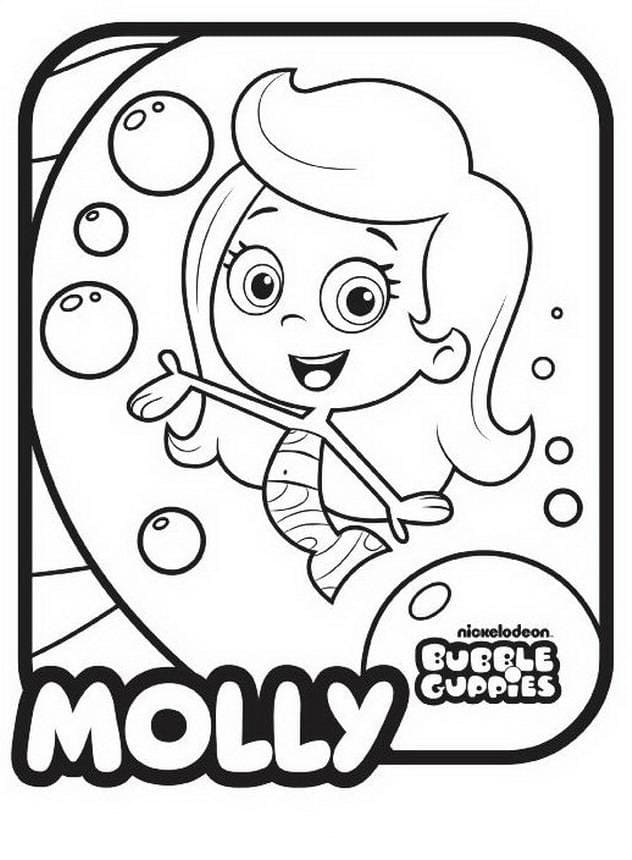 Molly Bubulle Guppies coloring page