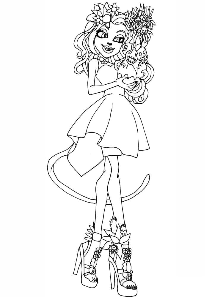 Coloriage Monster High Catrine DeMew